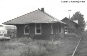 Berkshire Vermont Train Station Real Photo Vintage Postcard AA33083