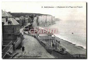 Old Postcard Ault (Somme) The Esplanade Beach to Treport