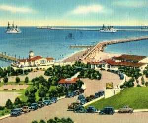 Vintage Cabrillo Beach and U. S. Warships, San Pedro, California P164