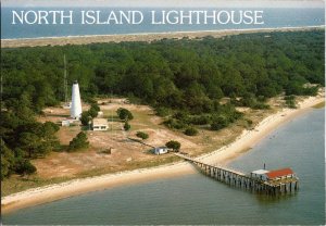 North Island Lighthouse, Winyah Bay, Georgetown County, SC Postcard CD13