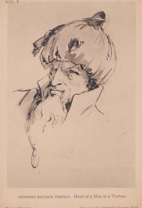 Giovanni Tiepolo Head Of A Man In A Turban Italian Art British Museum Postcard