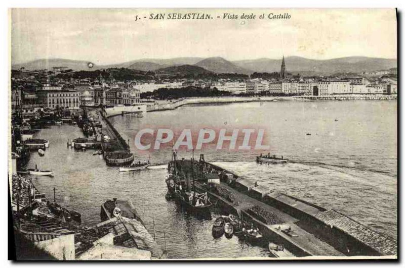 Postcard Old San Sebastian Vista Desde el Castillo