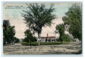 1908 Winchendon MA Cheshire County Jail and Grounds, Keene NH Postcard
