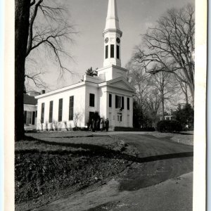 c1940s New Canaan, Conn. RPPC Congregational Church Real Photo Postcard A101