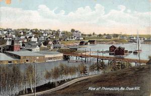 Thomaston Maine View From Hill Bridge Harbor Antique Postcard K15592