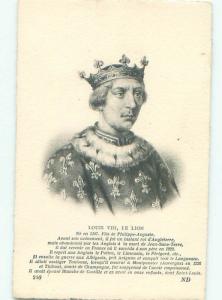 foreign Old Postcard LOUIS THE LION - KING LOUIS VIII OF FRANCE AC2577