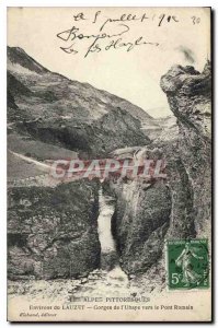 Old Postcard The Alps Scenic Surroundings Lauzet Ubaye Gorge to the Roman bridge