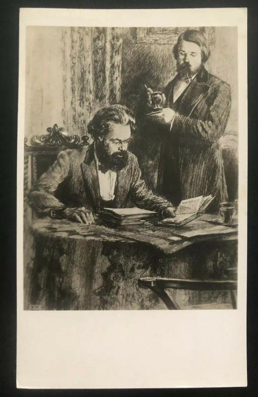 Mint Hungary Picture Postcard Karl Marx & Engels Working