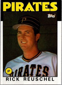 1986 Topps Baseball Card Rick Reuschel Pittsburgh Pirates sk10691