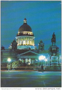 Russia St Petersburg St Isaac's Cathedral By Night