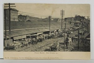 Louisiana French Market New Orleans Early c1906 Horses & Wagons POSTCARD Q15