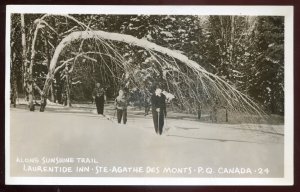 h2178 - STE. AGATHE DES MONTS Quebec 1950s Skiing Trail. Real Photo Postcard