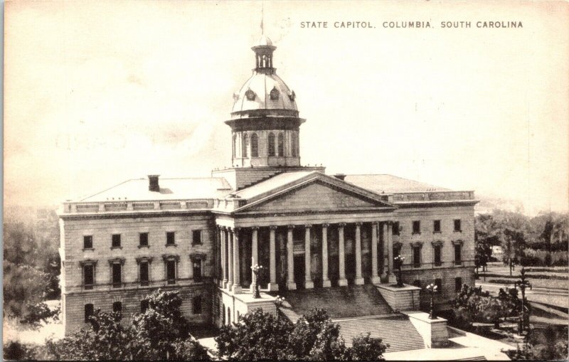 State Capitol Columbia South Carolina Sc Bw Mayrose Linden Nj Postcard 