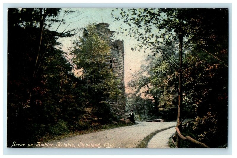 1910 Scene On Ambler Heights Cleveland Ohio OH Posted Antique Postcard 