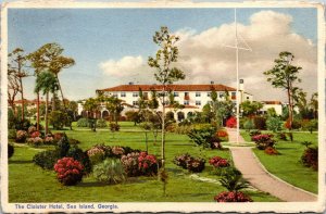 Vtg Sea Island Georgia GA The Cloister Hotel 1940s Linen Postcard