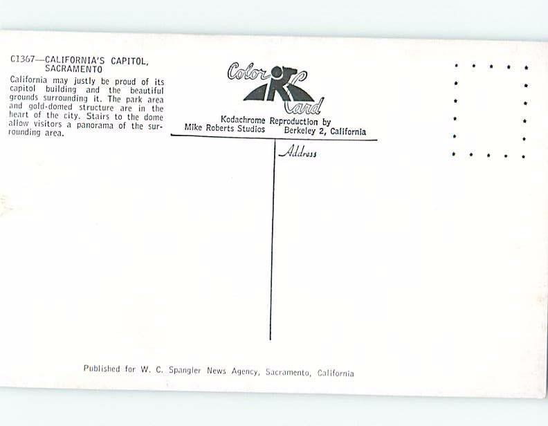 Unused Pre-1980 STATE CAPITOL BUILDING Sacramento California CA G0506