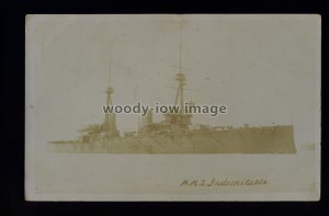 na8888 - Royal Navy Warship - HMS Indomitable - postcard