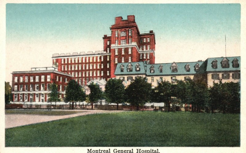 General Hospital Building Montreal Canada CAN Structure Vintage Postcard c1920