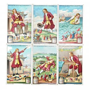 LIEBIG - GULLIVER IN LILLIPUT - 1927 Set of 6 French Advertising Trade Cards