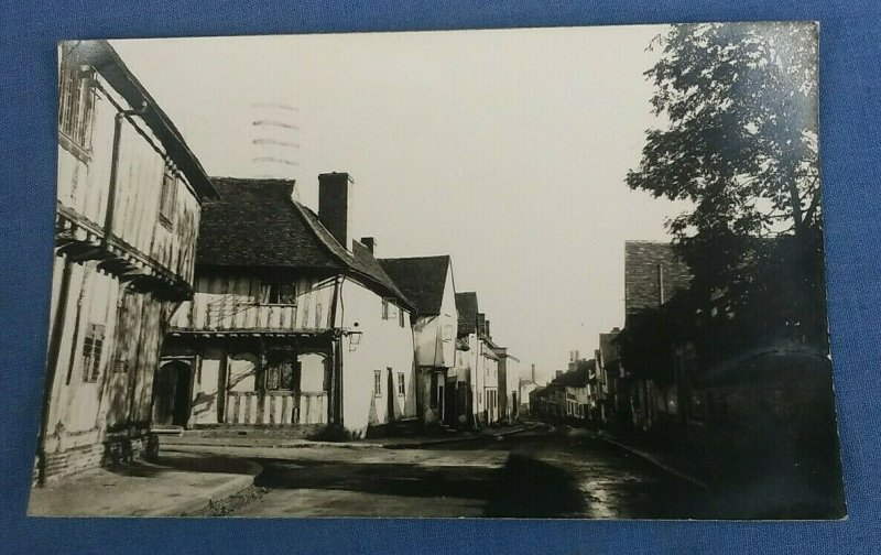 Vintage Real Photo Postcard  Water Street Lavenham Suffolk Postmarked 1954 B1D