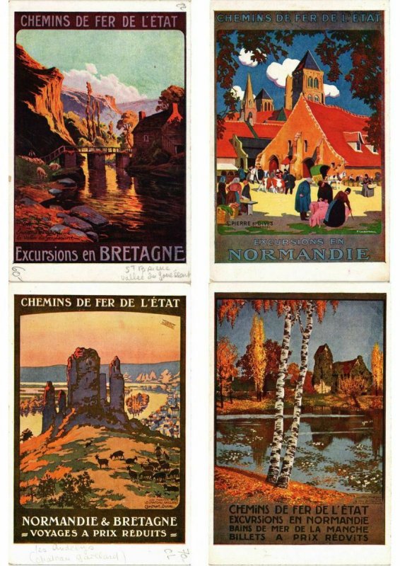 PUBLICITÉ ADVERTISING TRAINS, CHEMIN DE FER POSTER STYLE 28 CPA (L2734)