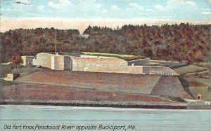 Bucksport ME Old Fort Knox Penobscot River in 1908 Postcard