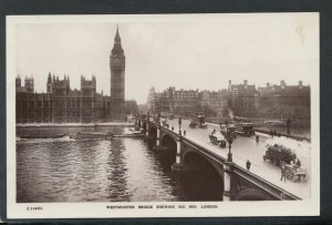 London Postcard - Westminster Bridge Showing Big Ben   RS18390