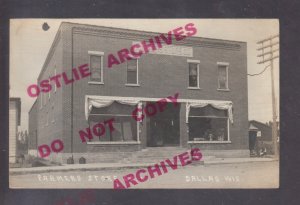 Dallas WISCONSIN RPPC c1910 GENERAL STORE Farmers Store Co. nr Bloomer Barron