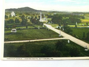 Gettysburg Pennsylvania, Hancock Avenue Looking South View from Tower, Postcard
