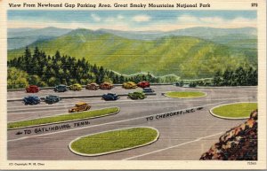 postcard Smoky Mountains - View from Newfound Gap Parking Area