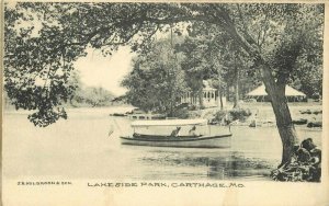 C-1905 Lakeside Park Carthage Missouri Holbrook Undivided Postcard 11189