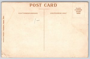 Boston Massachusetts~Dewey Sq Scene~Monument~Bridge~People~Lamp~c1910 Postcard