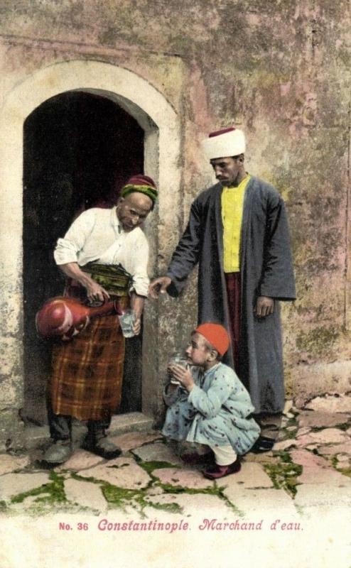 ottoman turkey, CONSTANTINOPLE, Water Merchant, Street Seller (1899) Postcard