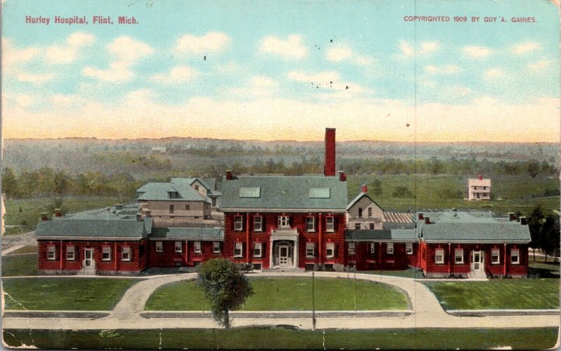 Postcard Hurley Hospital in Flint, Michigan~138806