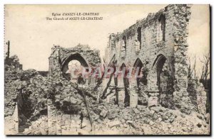 Old Postcard Church & D # 39Anizy Chateau Militaria