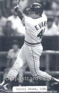 Darell Evans Baseball Detroit Tigers Unused sticker on front with Players nam...