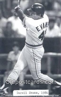 Darell Evans Baseball Detroit Tigers Unused sticker on front with Players nam...