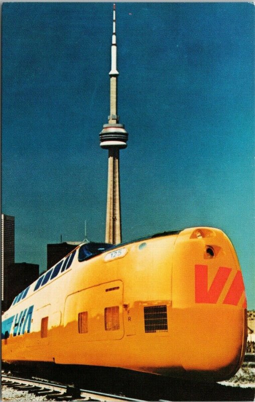Via Rail Turbo Train CN Tower Toronto Ontario ON Unused Postcard G32