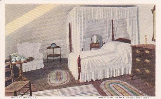 Room In Which Mrs Washington Died Mount Vernon Virginia