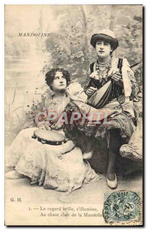 Old Postcard Fantaisie Mandolin