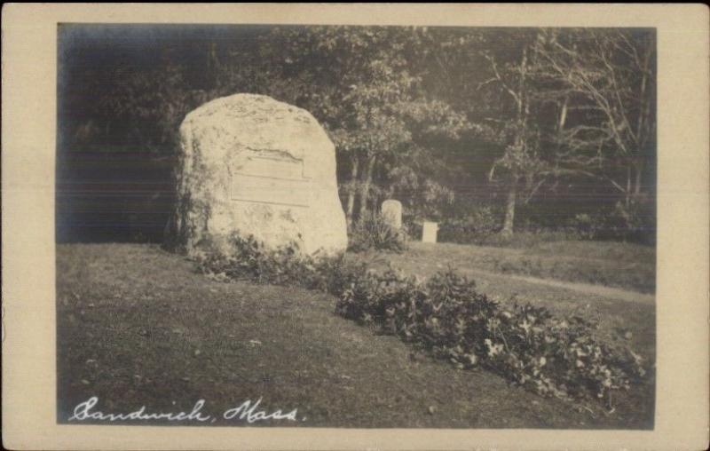 Sandwich Cape Cod MA Monument c1910 Real Photo Postcard