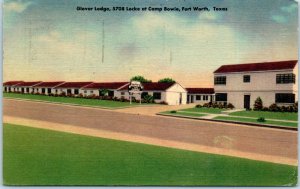 1950s Glover's Lodge Camp Bowie Fort Worth Texas Postcard