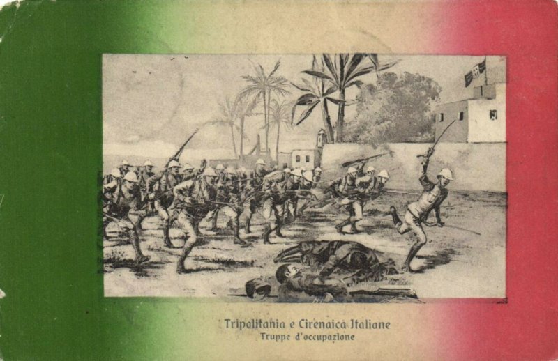 PC LIBYA, TRIPOLITANIA E CIRENACIA ITALIANE, TRUPPE, Vintage Postcard (b40051)