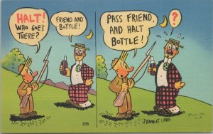 Artist Signed Army Comic Vintage Cartoon Postcard