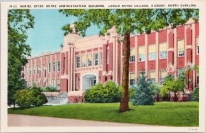 Lenoir Rhyne College Hickory NC Administration Building USA Linen Postcard H45