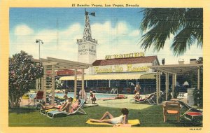 1952 Las Vegas Nevada Hotel El Rancho Vegas Swimming Pool Teich Postcard 26-432