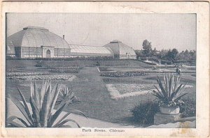 Washington Park Conservatory, Park Scene, Chicago IL, Antique 1909 Postcard