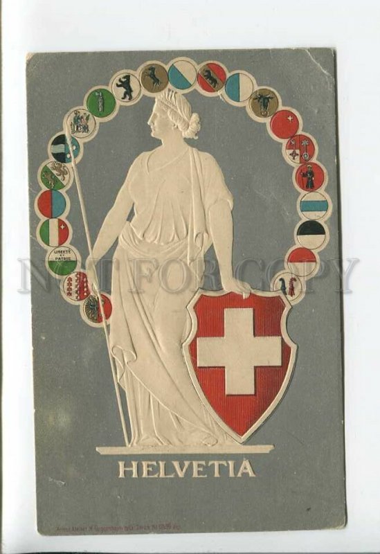 3176423 HELVETIA Switzerland Coat of arms FLAG Vintage PC