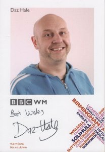 Daz Hale BBC Radio WM West Midlands Hand Signed Card Photo