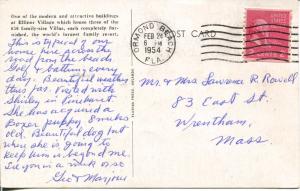 Ormond Beach Florida FL - Vacation Home Ellinor Village - 1954 Postcard- 554